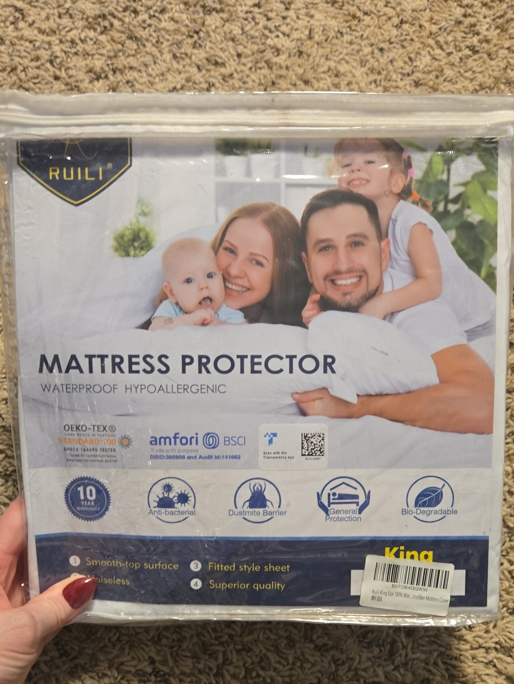 King Mattress Protector - White Waterproof Hypoallergenic